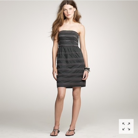 J. Crew Dresses & Skirts - J.Crew Strapless Gray Ginny Rugby Striped Dress